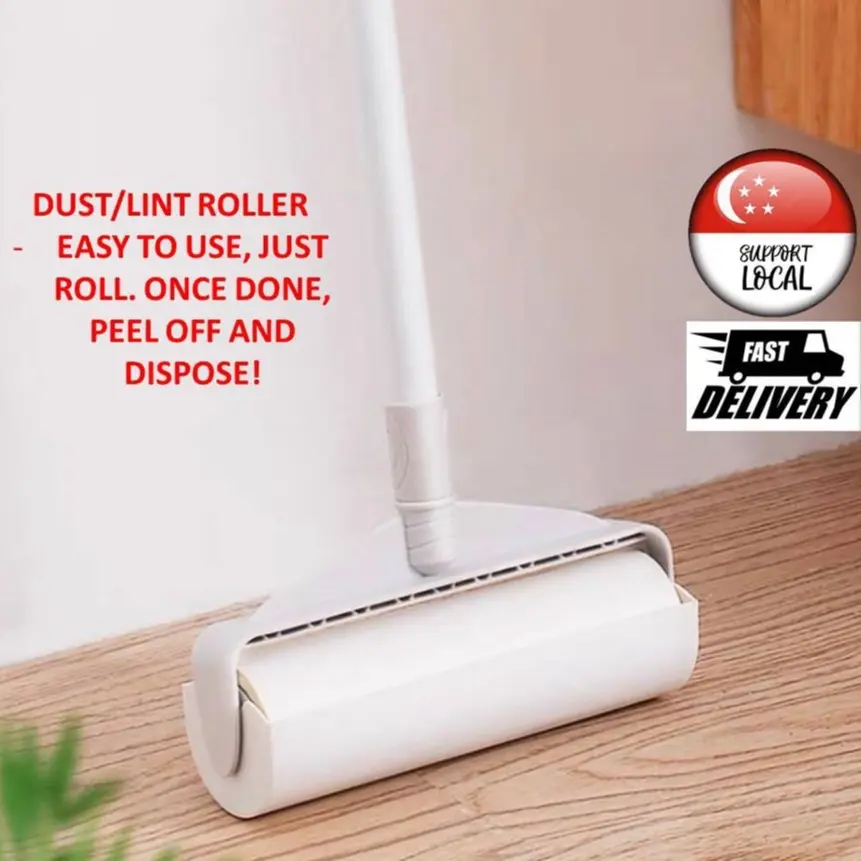 SG【 Ready Stock】 Lint / Dust Roller Mop Free Sticker Multi Purpose use Different Sizes Easy to Use Home Cleaning Roller Adjustable Cleaner