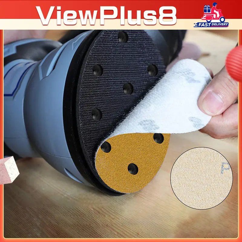 10Pcs Amplas Bulat 5 Inch P80/P120/P240/P400 Sand Paper Disc Tempel Velcro 0