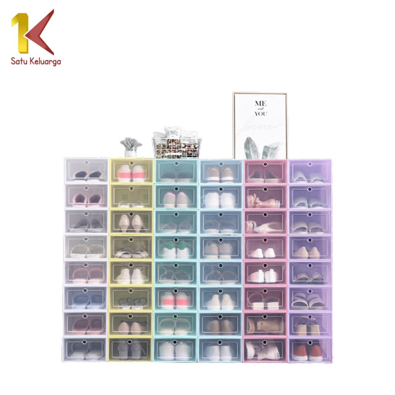 [COD] SK C544 Kotak Sepatu Plastik Lipat Transparan Tebal Serbaguna Dapat disesuaikan