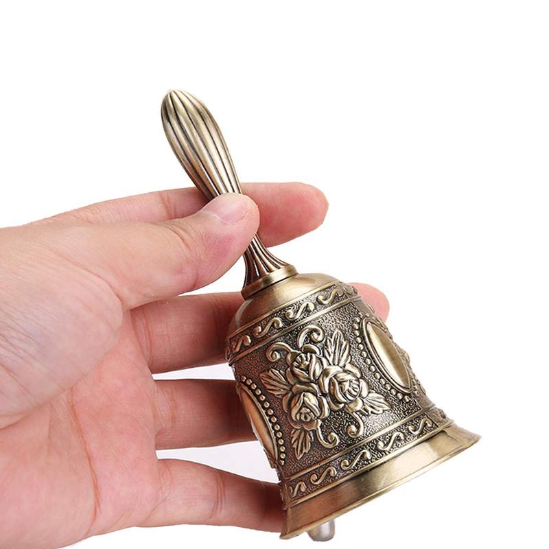 Vintage Brass Bell, 1 Count Handheld Bell, Elegant Bell for Wedding & Party & Home Decor, Fashionable Desktop Ornament for Living Room & Office 3