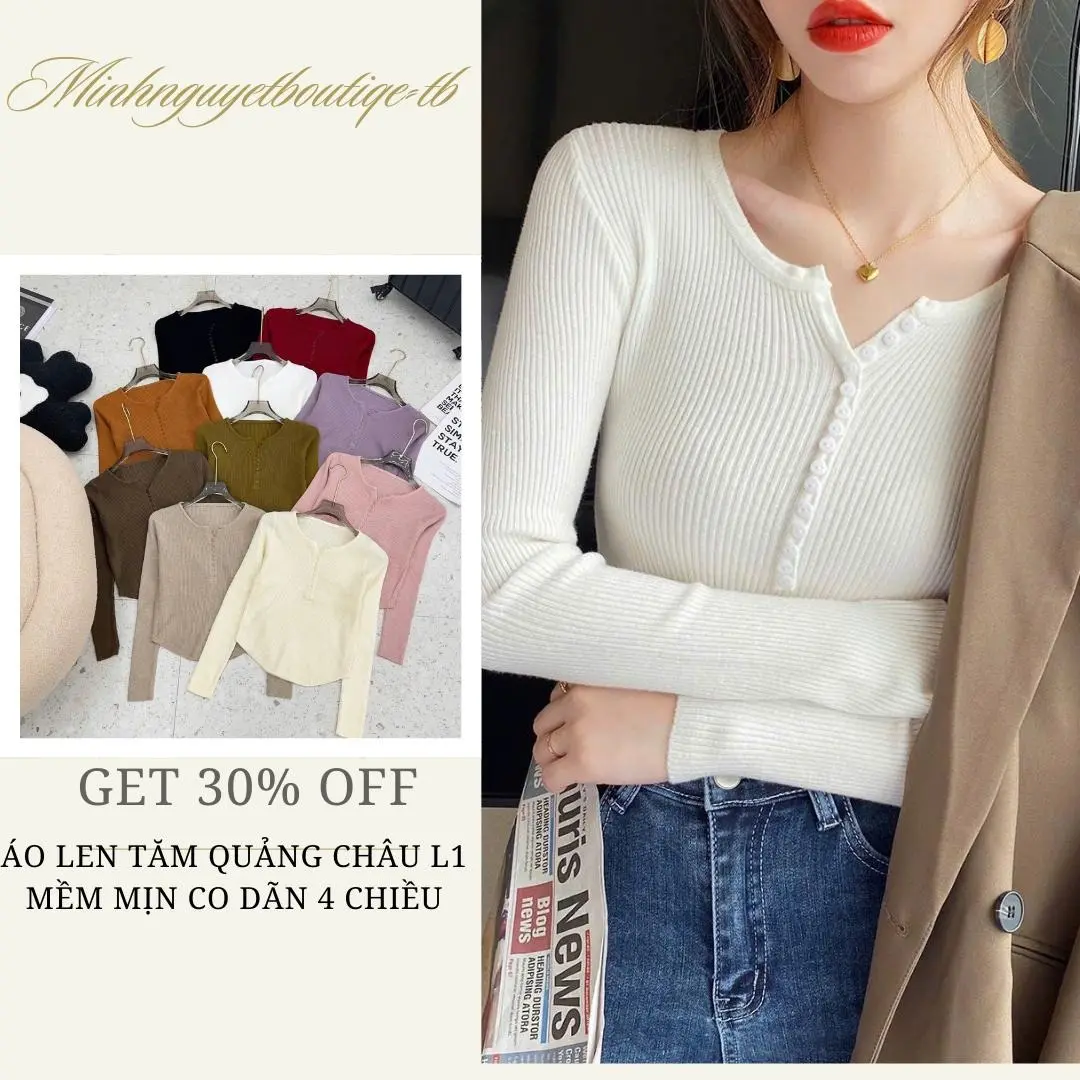 (hàng QCCC) Áo Len Tăm Mềm Mịn  Dài Tay Dáng Ôm Co Dãn 4 Chiều- Đuôi Tôm  len Nữ Women