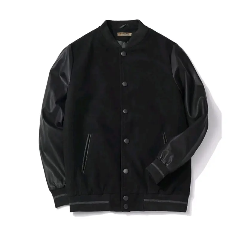 Jaket Varsity Baseball Dremer Full Hitam/Jaket Baseball Pria Full Bordir 5