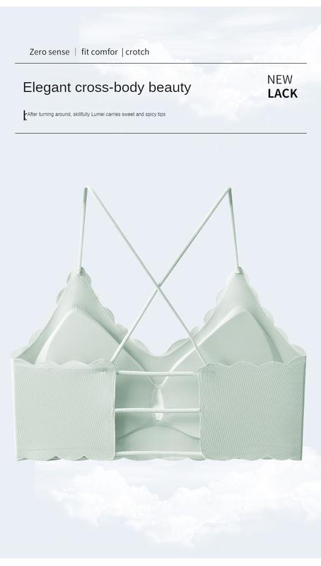 Product Introduction of Girls Korean version of sports back underwear, non-scar steel ring, bra-binding comfort chest small vest anti-sagging 2