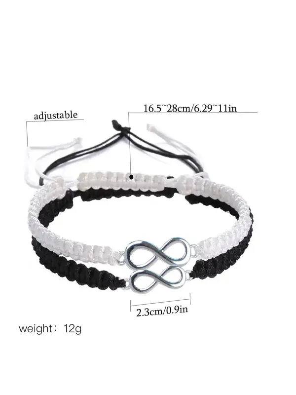 Couple Adjustable Braid Bracelet Perfect, Hot Fashion Jewelry for Party, Daily Clothing Decor, Trendy All-match & Exquisite Jewelry with Box, Valentine's Day, Gift 1