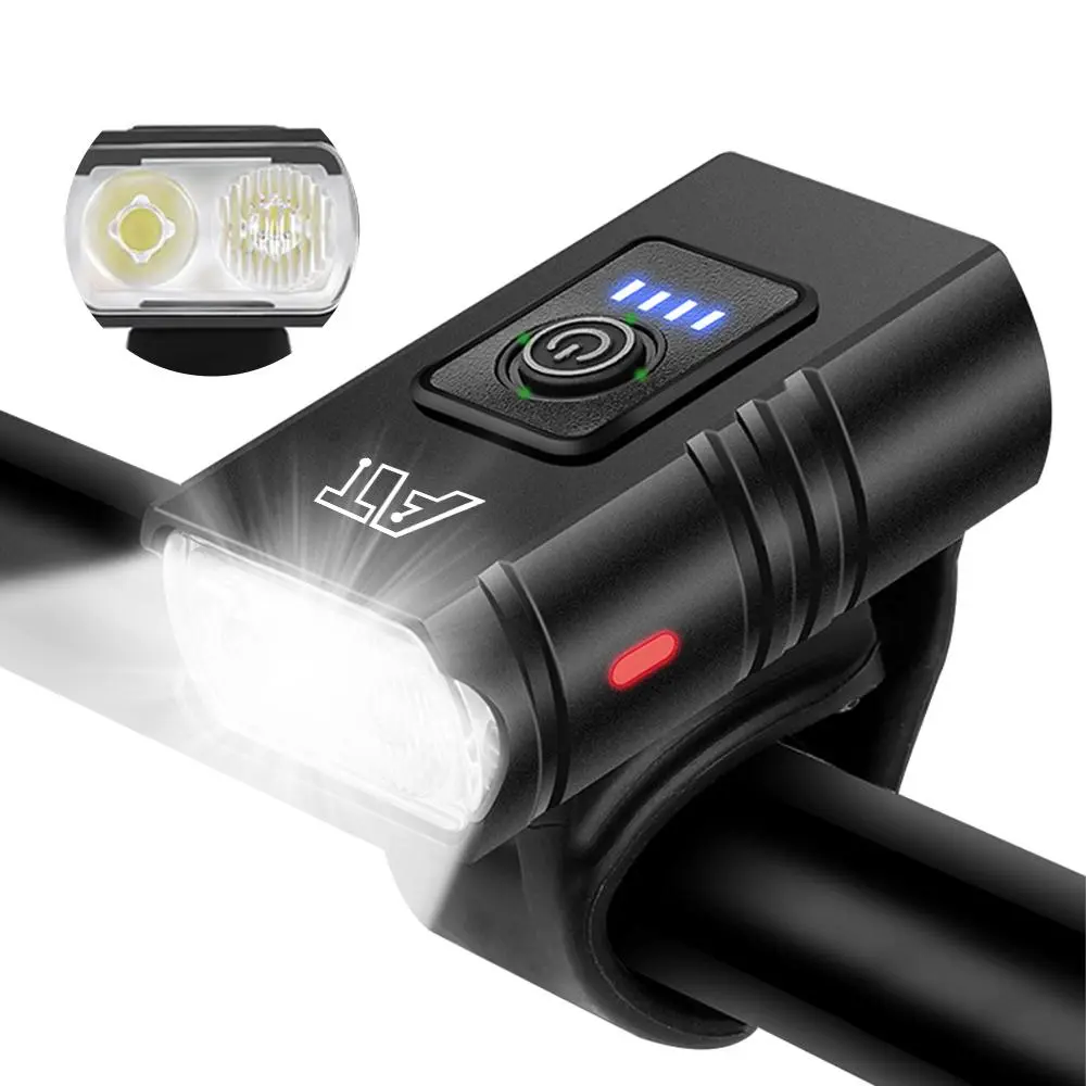 Bike Front Light, 1 Count/5 Counts Bicycle Front Light with Power Display, Night Safety Bicycle Light, Outdoor Cycling Accessories