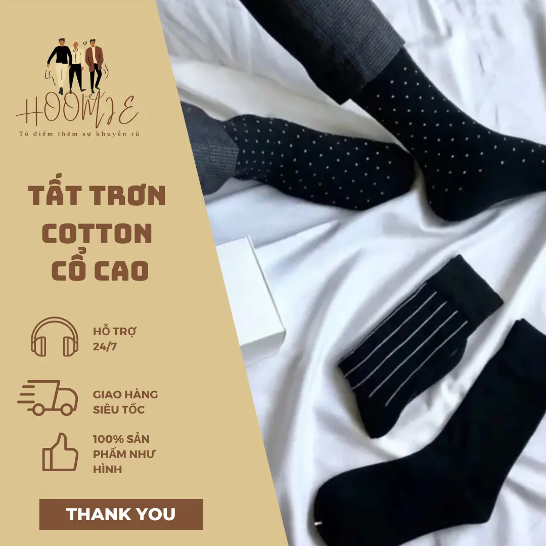 Combo tất cổ cao HOOMIE chất liệu cotton thoáng mát sang trọng, dành cho các quý ông