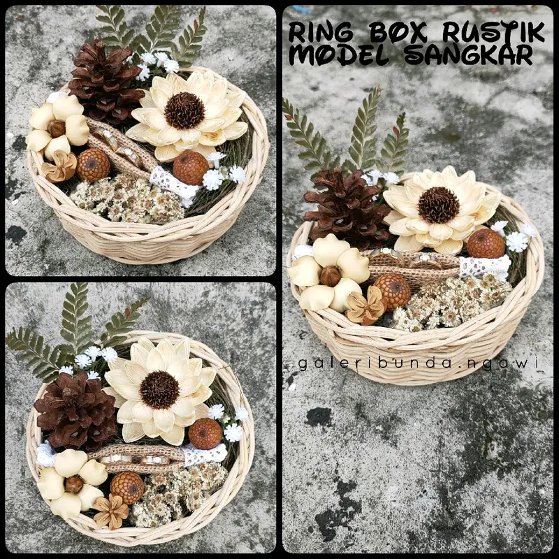 Tempat Cincin dari Rotan Dekorasi Pernikahan 4