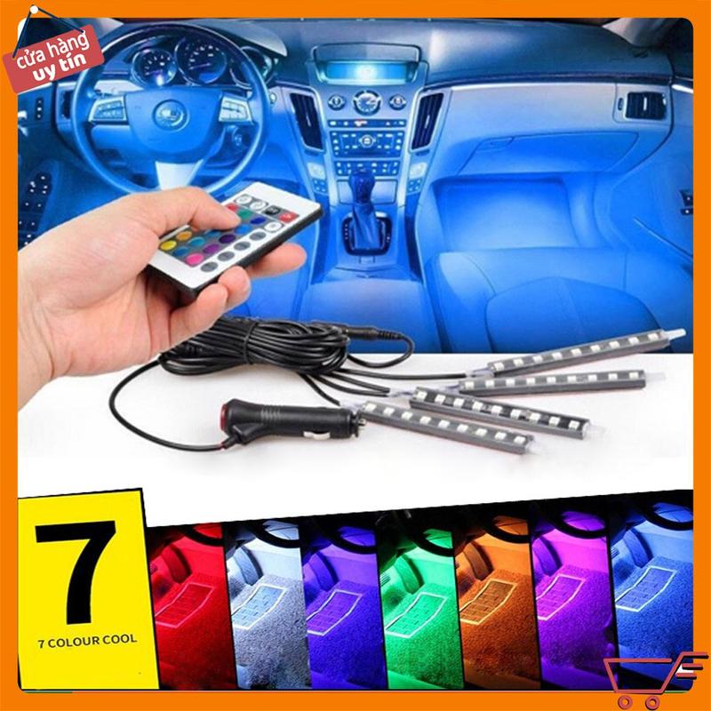 Đèn Led Gầm Ghế Ô Tô Nháy Theo Nhạc - Có Kèm Remote Điều Khiển Phụ Tùng led  dẻo den  led trang tri oto
