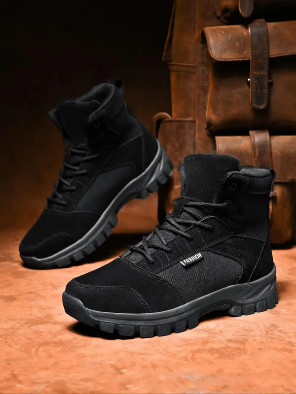 Women's Lace Up High-top Outdoor Back To School Hiking Shoes, Sporty Lightweight Anti-slip Wear-resistant Desert Land Tactical Hiking Shoes, High Top Boots, Shoes for Women 2