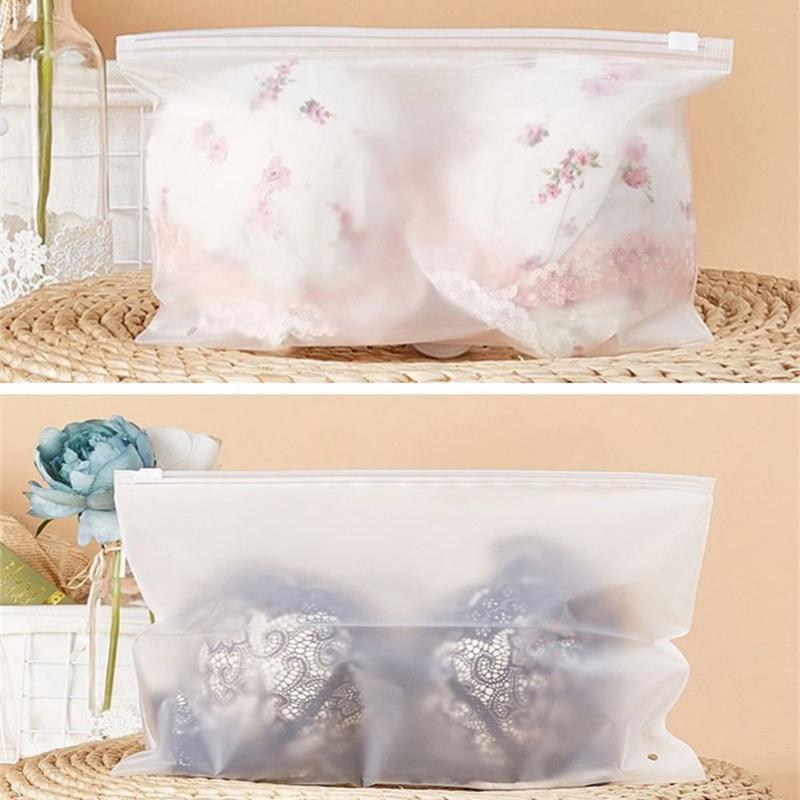 50Pcs With Air Hole Frosted Matte Storage Bag Reusable Sealed Clothing Packaging Travel Shipping Plastic Zipper Bag Cosmetic Storage 3