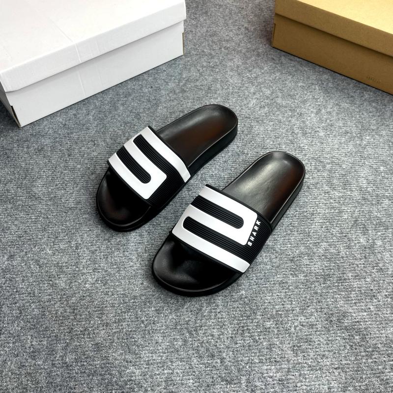 Dép nam quai ngang chữ S.H.A.R.K Đen, Trắng màu cá tính, trẻ trung | Đế Cao Su Đúc Cao Cấp | DéP Thời Trang Trend 2024 | DéP Boy phố Slipper Đế Bằng