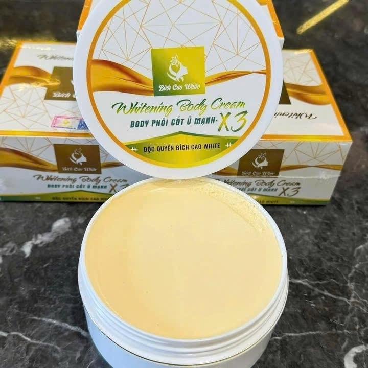 Kem body phôi cốt ủ mạnh bích cao white kem body vip BB kích trắng tẩy mạnh tặng kèm 1 hủ tẩy tế bào chết cafe dừa - hỗ trợ làm đẹp da body - hủ 200gr