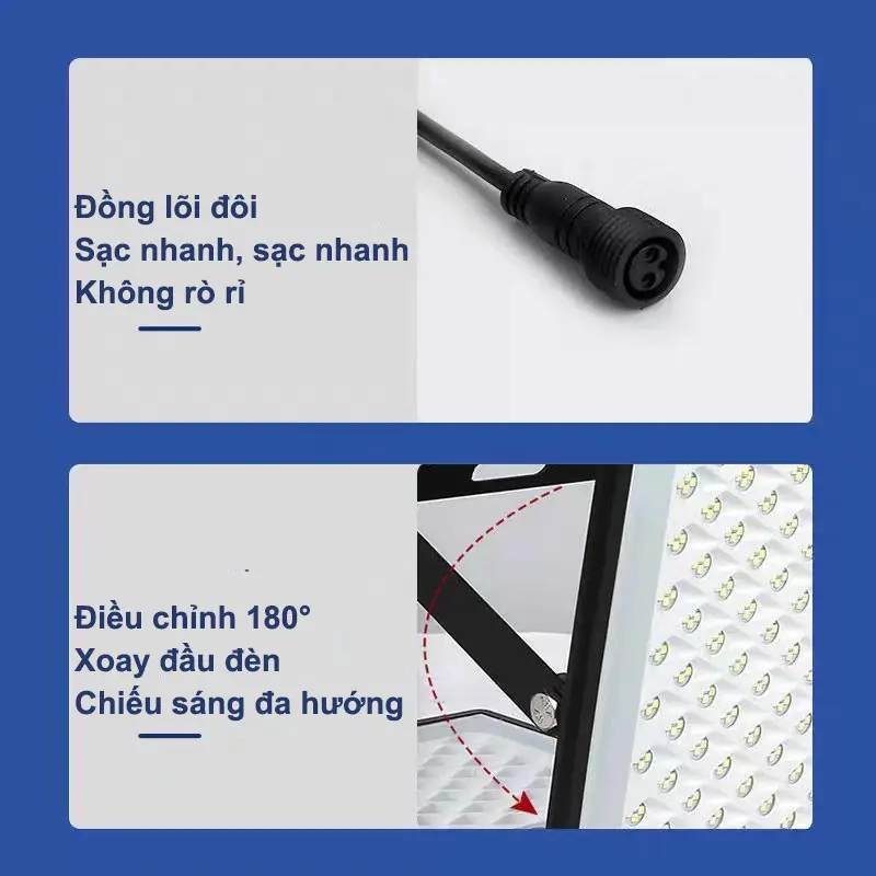 Đèn năng lượng mặt trời 200W chống nước và chống chói mới nâng cấp đèn tiết kiệm năng lượng điều khiển từ xa 7