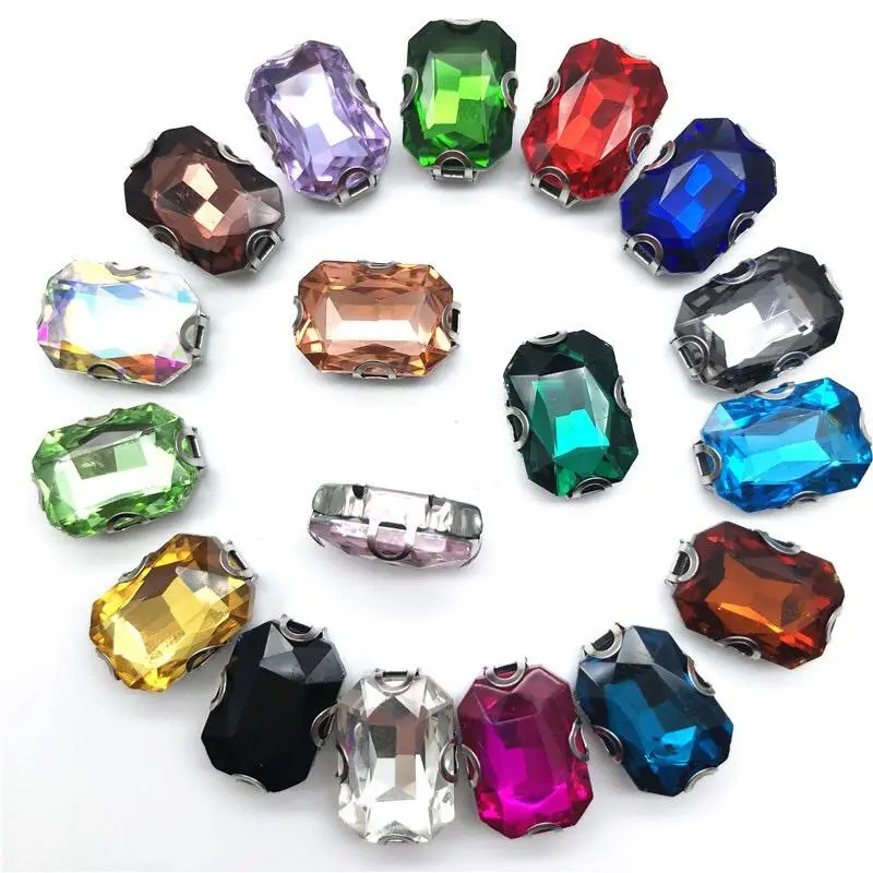 Đá Đế Chữ Nhật 18x25mm Đính Kết Trang Phục Thời Trang, Trang Trí Vương Miện 1