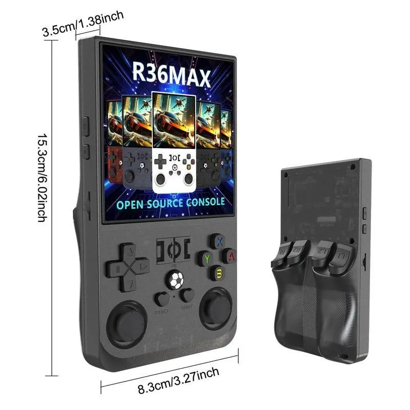 WUDS R36MAX Retro Video Game Console 3.5 IPS Screen 3000 mAh Open Linux System Portable Player Built-in 15000 Games, Gaming Products, Cyber, Durability 1