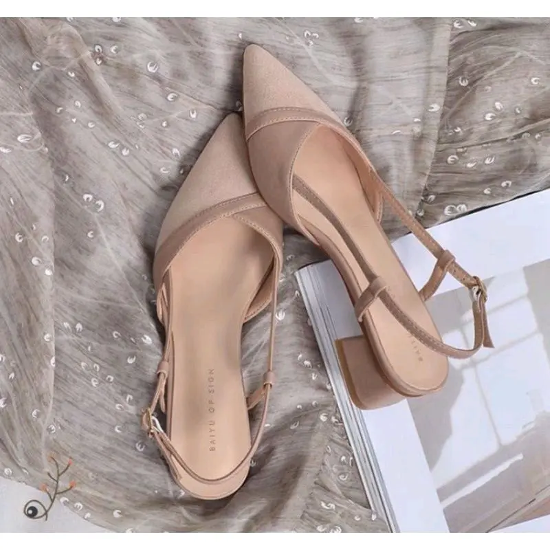 Heels Stevani Hak Tahu / Sandal hak tinggi Kotak / Sandal Kondangan hitam wanita