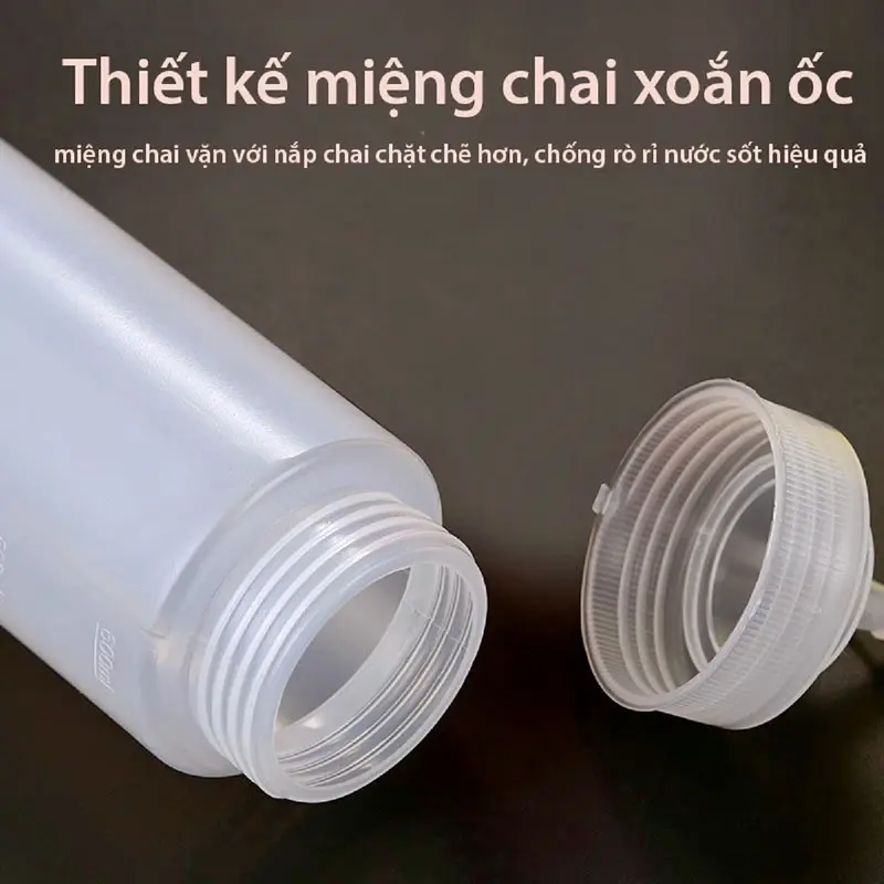 Chai Nhựa Đựng Sốt, Đựng Tương Ớt 1 Vòi Có Nắp Đậy Song Long Plastic 500ml, 650ml 2