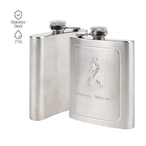 Hip Flask Botol Minum Wine Classic Liquor Stainless Steel 7oz - H-7