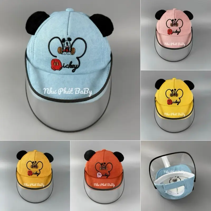 [ Trẻ 4 tháng đến 2 tuổi ] Mũ chắn gió, chống bụi Mickey cho bé trai bé gái Cotton Vải Cotton