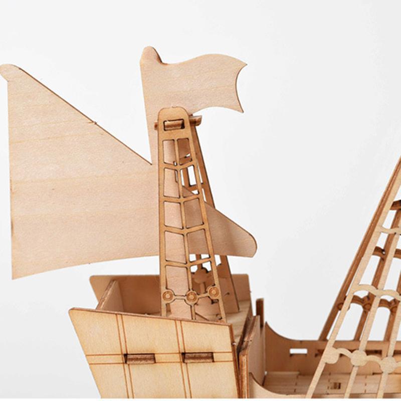 3D Wooden Sailboat Model Toys for Teens Birthday Gift, 1 Set DIY Building Blocks Toy, Educational Puzzle Toys for Kids 6