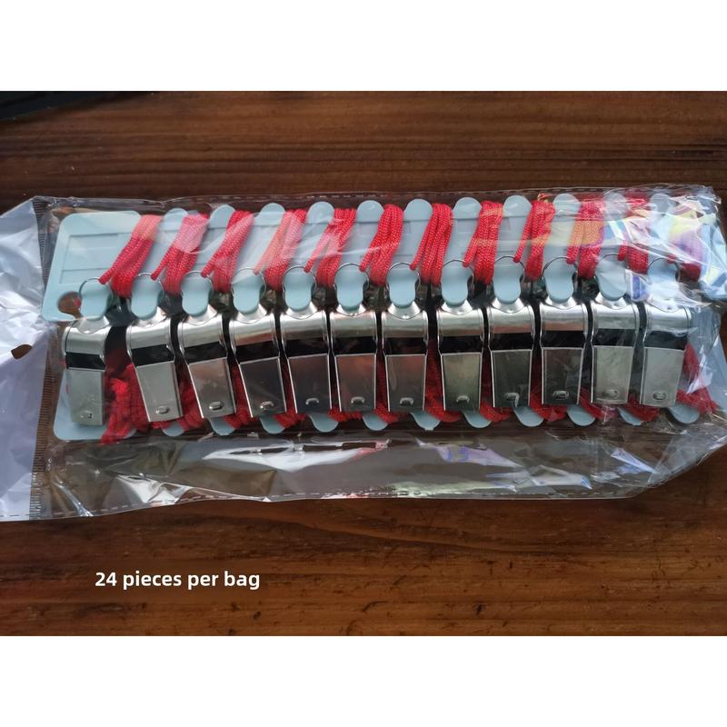 Còi trọng tài, làm bằng kim loại và thép không gỉ, thích hợp cho các môn thể thao, có dây buộc, đồ dùng thể thao 7