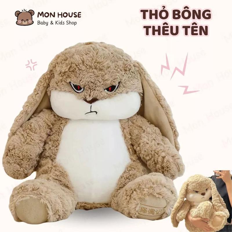[THÊU TÊN THEO YÊU CẦU] Gấu Bông Thỏ Quạo Thỏ Hờn Dỗi Thỏ Giận Dữ Cute Đáng Yêu Mềm Mại Cao Cấp gaubongbobo Thú Bông Toy Đồ Chơi