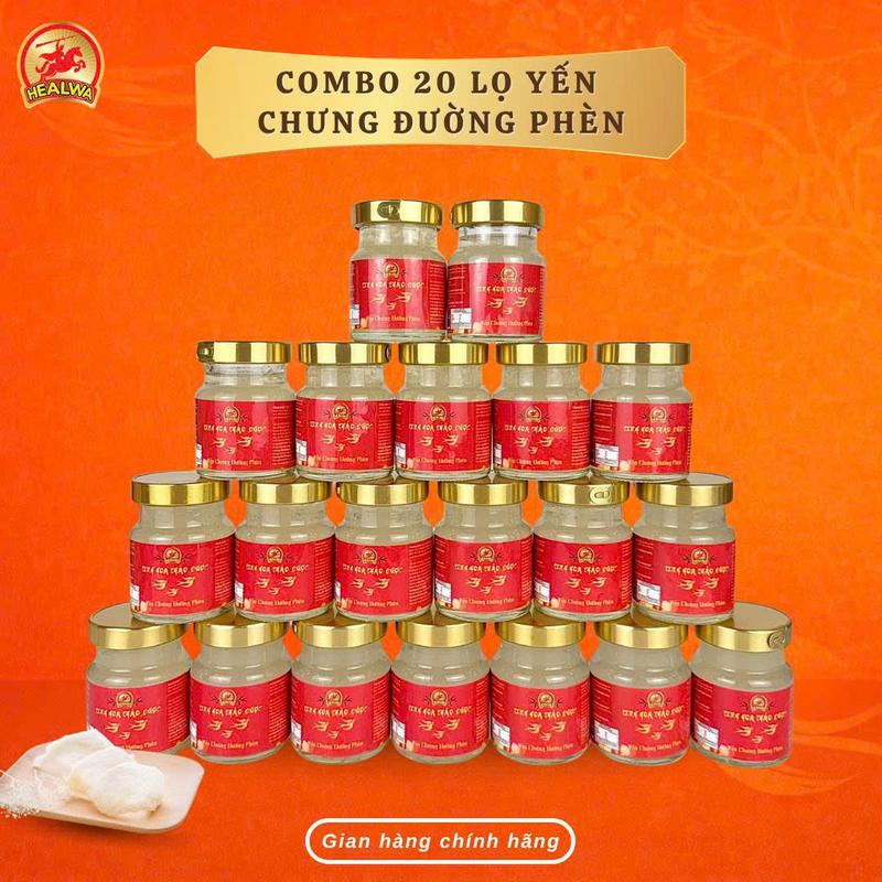 Combo 20 lọ yến chưng đường phèn lọ 70ml yến chưng sẵn yensao