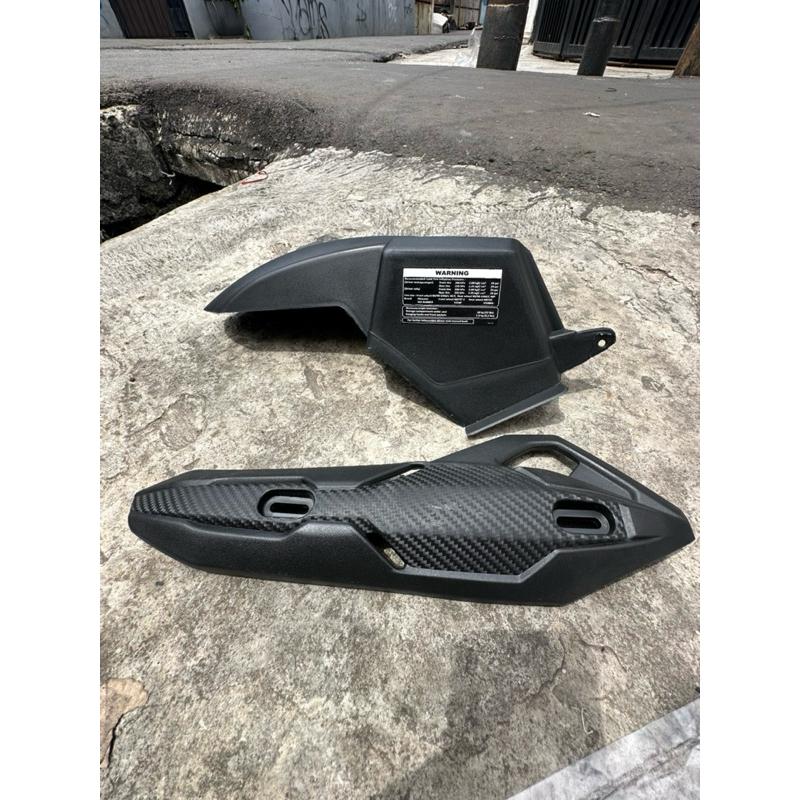 Paket 2in1 Hugger Beat 3 baut + Cover Knalpot 4irblade Beat 2012-2019 2