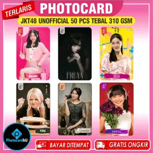 Photocard JKT48 Unofficial 50 Pcs Tebal 310 Gram Bonus Sticker JKT48 COD | PHOTOCARDKU Kertas Foto