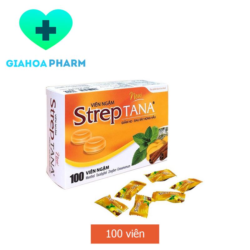 Viên ngậm hỗ trợ giảm ho đau rát họng Streptana Tanaphar