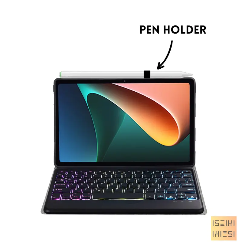 Magnetic Wireless Bluetooth Keyboard Case Kompatibel Untuk Red mi Pad 2 Mi Pad 5/6/7 Red mi pad SE 11" 2023 Red mi Pad 10.61 Po co Pad 12.1" Mi Pad 6s Pro 12.4" With Stylus Holder Book Cover Flip Case Sarung Pelindung Casing 1