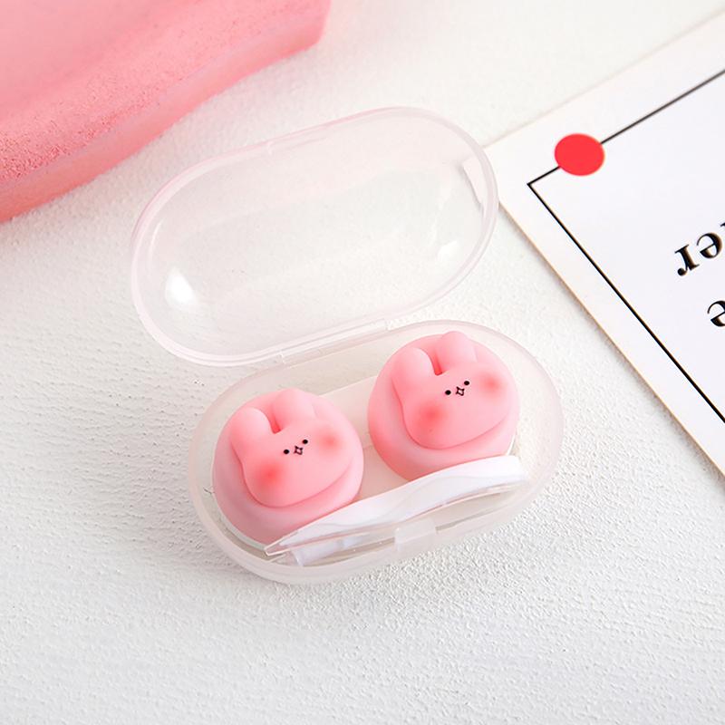 Product Introduction of Cartoon Animal Contact Lens Case Companion Box Cute Student Myopia Mini Contact Eye Portable Compact Storage Box Care Box 25