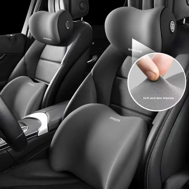 Car Headrest Pillow & Lumbar Support Pillow, 2 Counts Soft Comfortable Car Neck Pillow & Lumbar Support Pillow, Car Interior Accessories for Men & Women 8