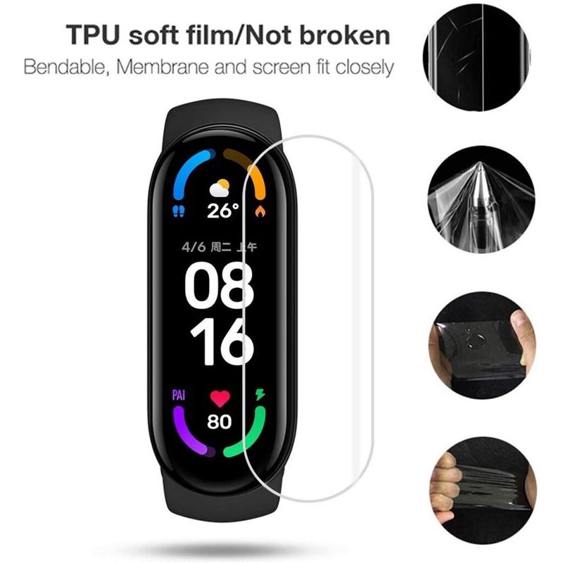 Miếng dán màn hình HD cho Xiaomi Mi Band 10 9 8 7 6 5 Miếng dán màn hình mỏng cho Xiaomi Smart Band 10 9 8 7 6 5 Miếng dán màn hình HD mềm TPU trong suốt (Không có đồng hồ)