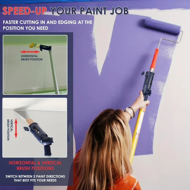 Paint Roller Extension Pole, Multi-angle Paint Brush Extension Tool, Hand Tool Accessories For High Ceilings 6
