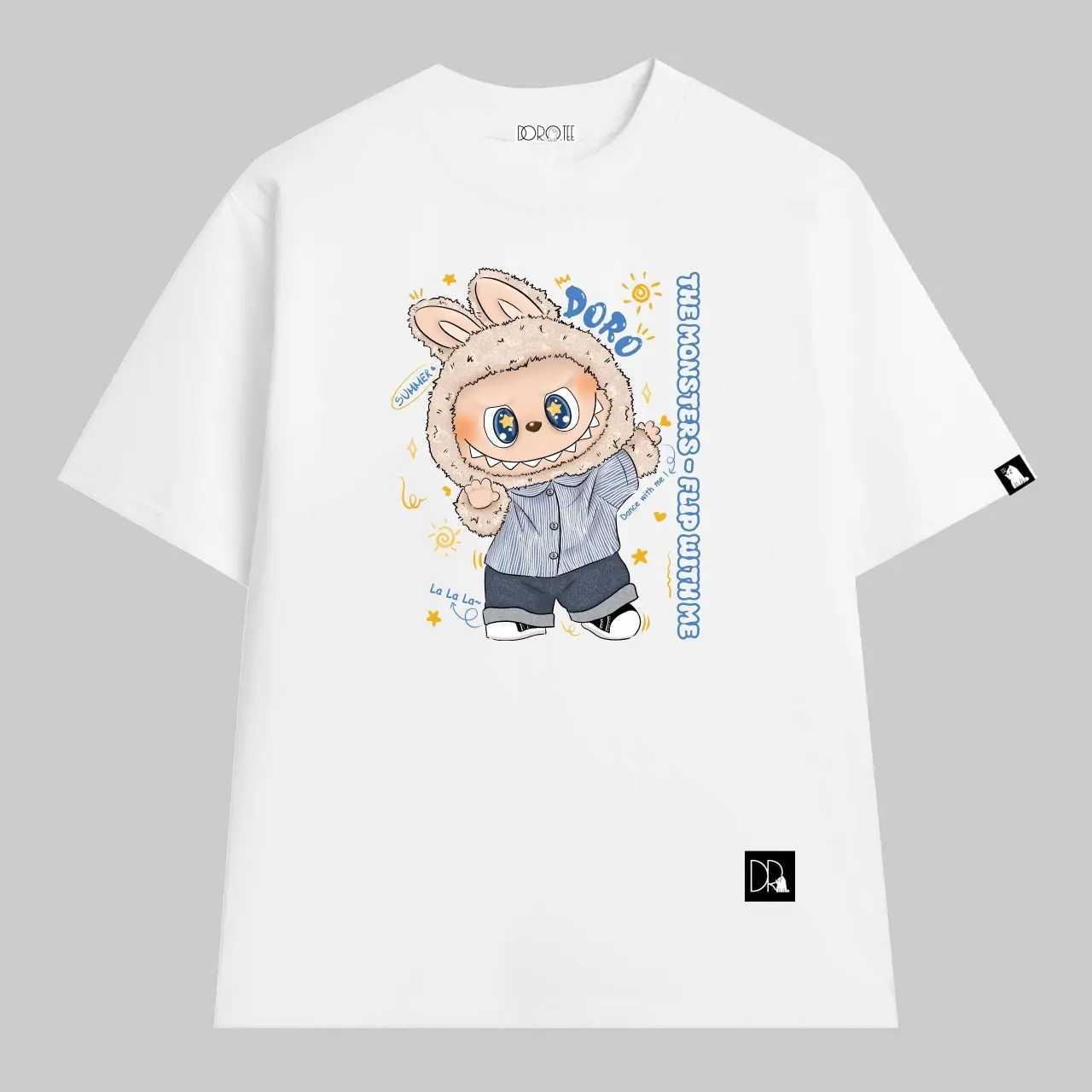 DORO - Áo LABUBU FLIP vũ điệu mùa hè trên bãi biển đầy sóng và gió OVERSIZE unisex thuncotton 100% độc quyền