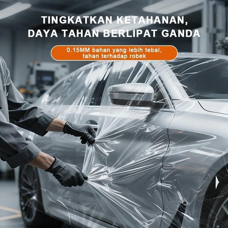 Cover Mobil Transparan Plastik Tebal Sarung Mobil Bening Anti Air Debu Selimut Mantel Pelindung Cat Cuaca Sekali Pakai Sedan SUV MPV Size L XXL