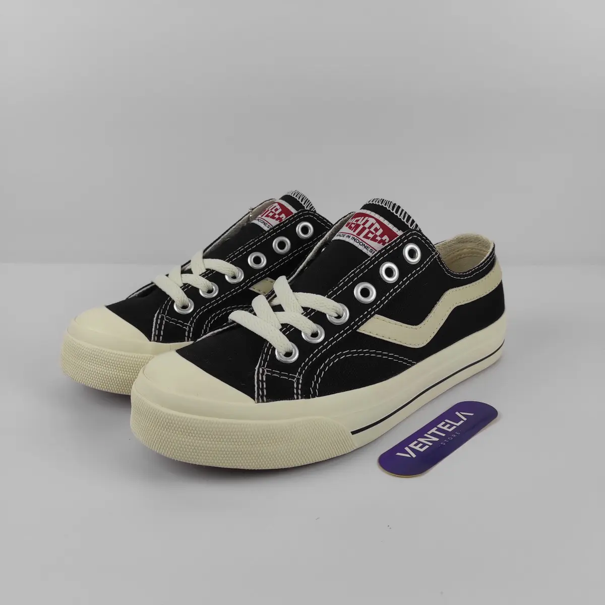 [ ORIGINAL ] Sepatu Ventela Public Blacknatural Low | Sepatu Hitam Putih | Sepatu Sekolah | Sepatu kantor | Casual Shoes Sneakers Hitam