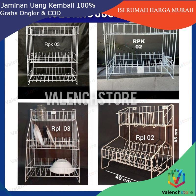 rak piring susun 3 anti karat, rak kawat susun 3 dan susun 2 / rak ...