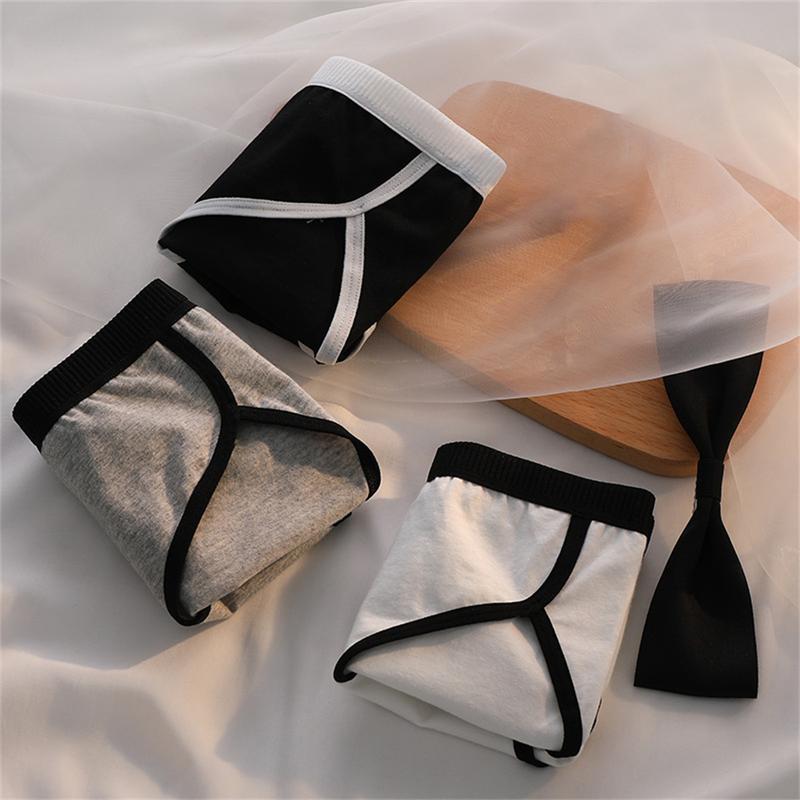 Product Introduction of Women's Panties Breathable Underwear Seamleass Comfort Lingerie Cotton Striped Briefs Fashion Cozy Underpants Black White Gray 12