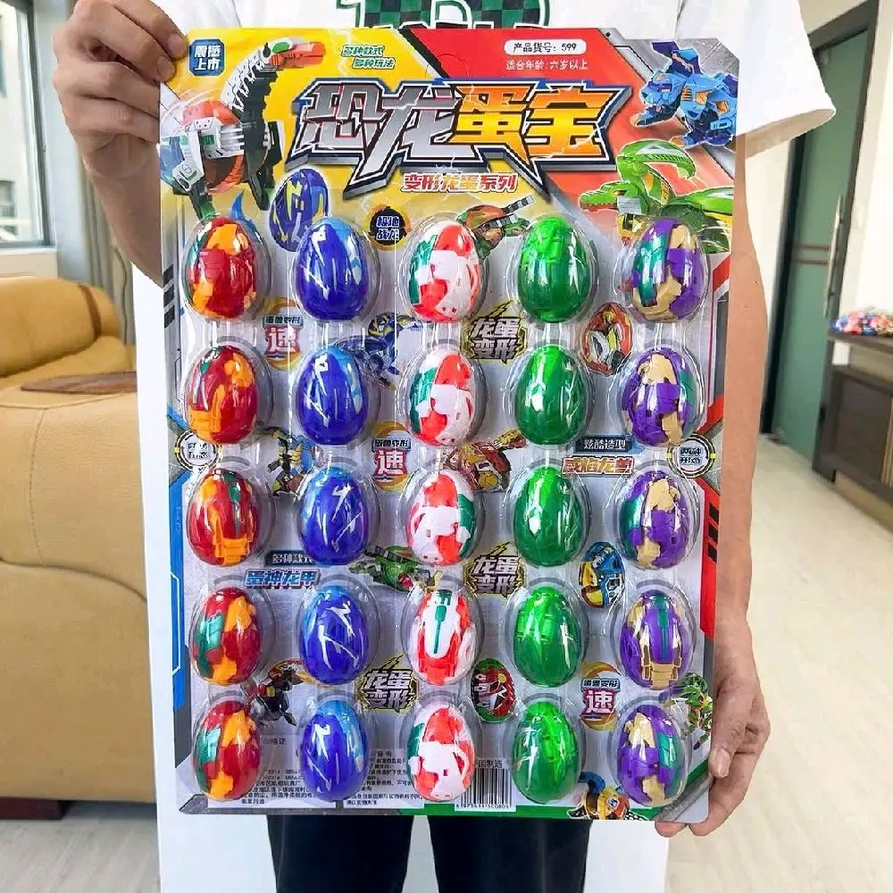 Vỉ 25 Quả Trứng Khủng Long Biến Hình Đồ Chơi Robot Trứng Cho Bé