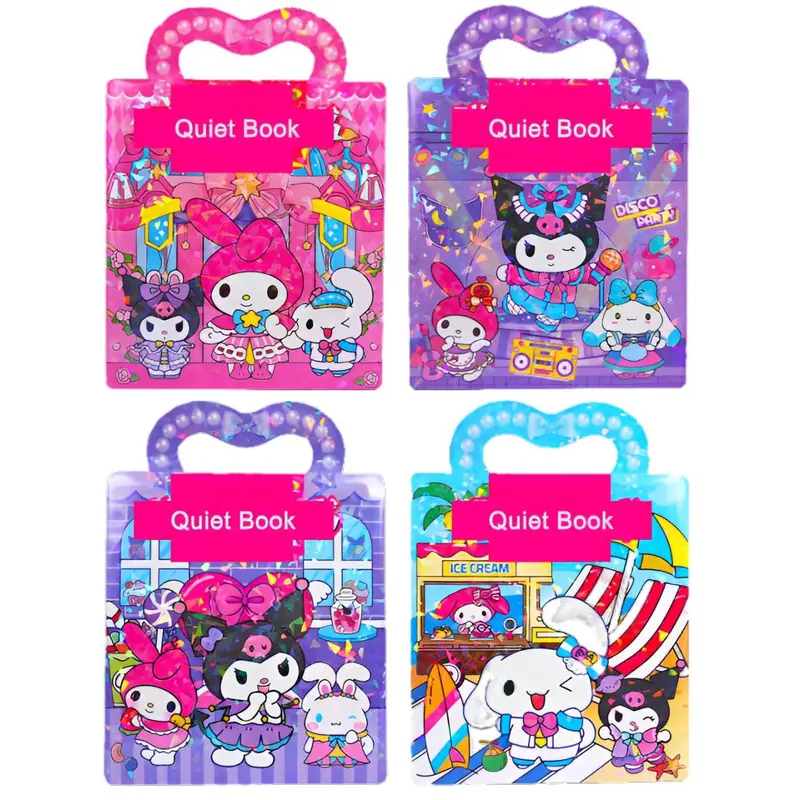 Sanrio Quiet book Cinnamoroll Kuromi Buku Diy Handmade Toys Paper Doll House hand Pom Pom Purin Pochacco Animal House Mainan Edukasi Busy Book Buku Aktifitas Anak Anak Mudah Disusun Bahan kertas Art 60gr Tebal Tidak Mudah Rusak Murah diy Mainan 3