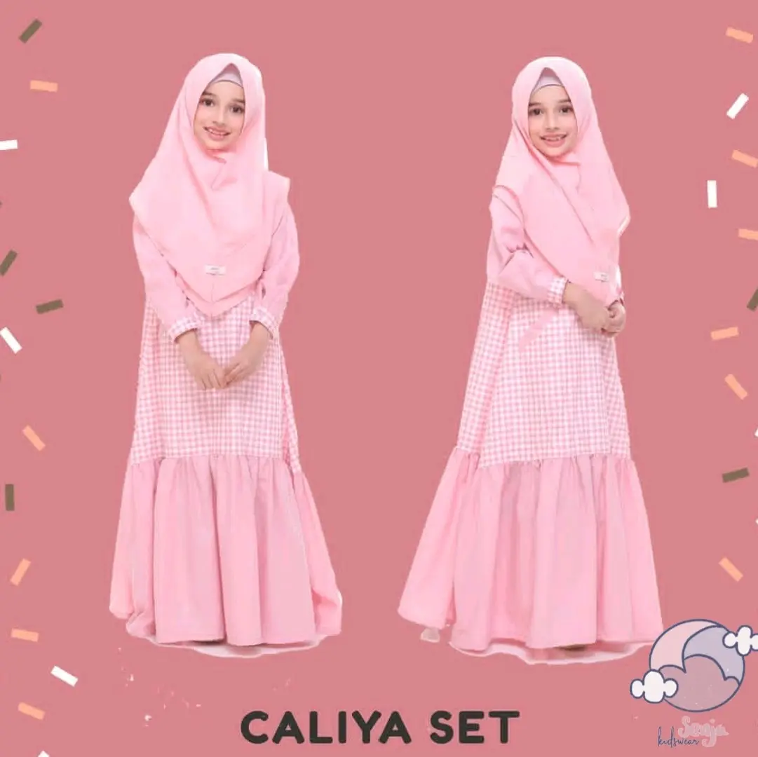 GAMIS GINGHAM ANAK 2-12 TAHUN
