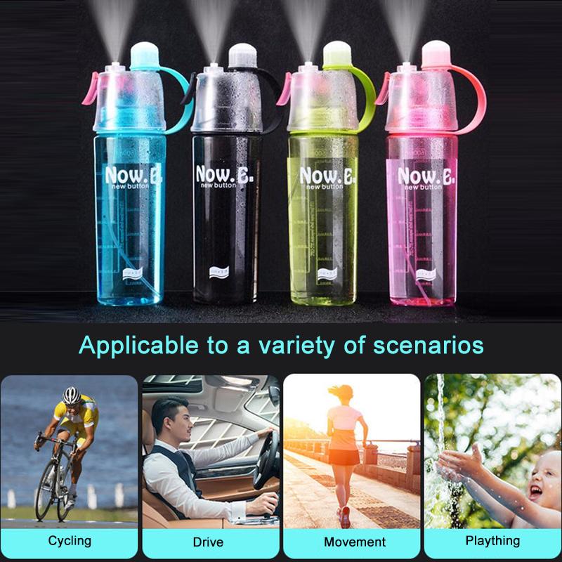 Product Introduction of outdoor sports portable clear 600ml plastic drinking bottle gym bpa free mist spray water bottle for hiking/cycling bottles 6