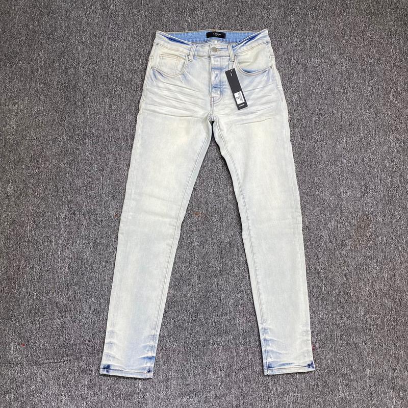 Quần AMIRIA Phôi Trơn Màu Trắng Xanh 4 Cúc 3583 Menswear Nam Jean