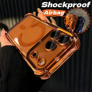 New Luxury Casing Shockproof Airbag Transparent Hard Phone Case With Camera Lens Protector For iPhone 17 Pro max Air Case Clear Magnetic 17pro Bening PC Back Cover