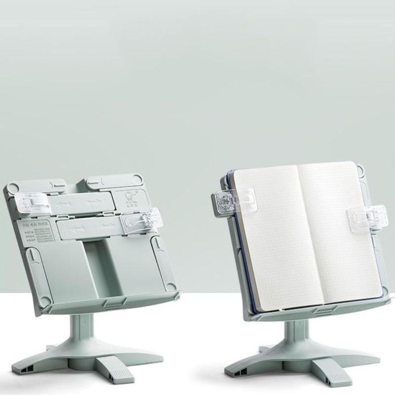 Product Introduction of Multifunctional Adjustable Angle Lifting Landing Stand with Clip Extendable Reading Bookshelf Anti-slip Mat Plastic Holder Office 11