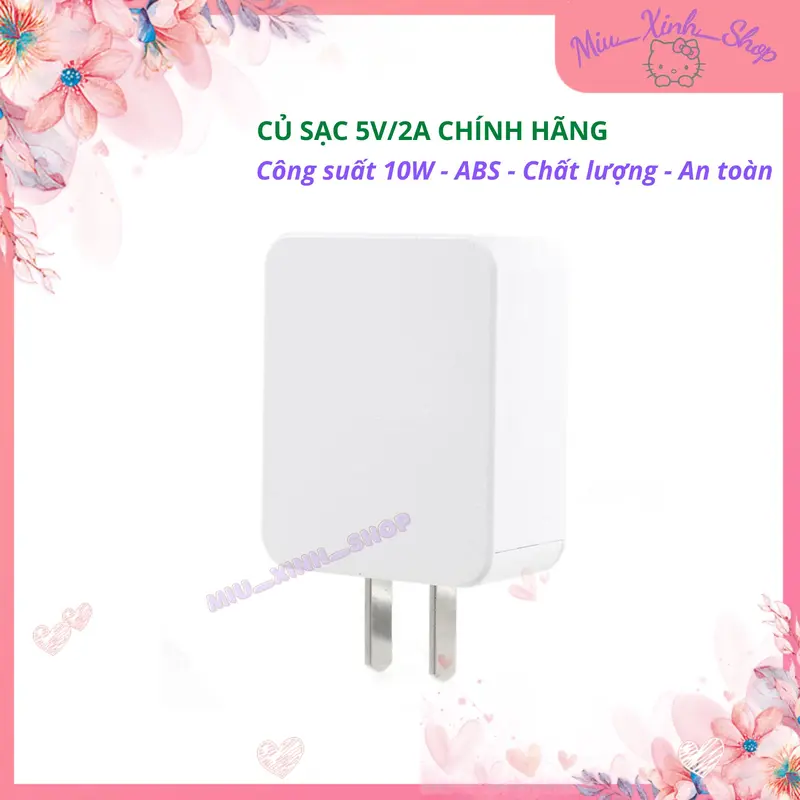 Củ sạc Cốc sạc 5V/2A Chính hãng cho Peripage A6, Q7, A9 pro, A9s max, A40, Poooli L1, L2, Paperang P1, P2, P2s, Xdobo X5, X7, X8 II, X8 III, Wake 1983, Luxe, Hero 1999, Sodlk T21, T29, TX11 2