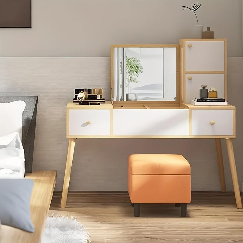 Fashion Style Wooden Storage Bench with Cushioned Seat - Multifunctional Home Storage Stool, Sofa-Level Comfort, Fashionable Shoe Changing Chair, Essential for Elegant Living 1
