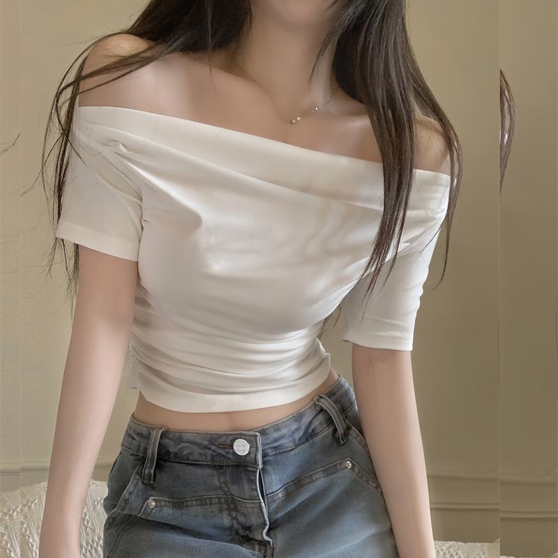 Áo croptop nữ nhún thun cao cấp MRS nhiều màu, mỏng mát mùa hè MRA084G Women Voi Jean Cotton Kem Nhung